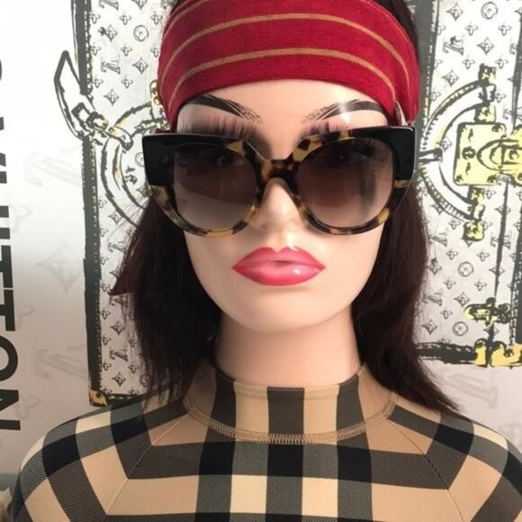 New Authentic Prada Cat Eye Sunglasses PR 14WS – Tortoise & Powder Frame - Picture 1 of 13